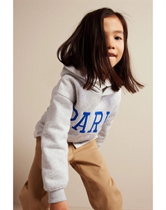 Худи с текстовым мотивом, серый H&m