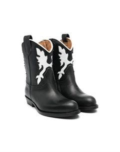 Ковбойские ботинки в стиле колор-блок, черный Gallucci kids