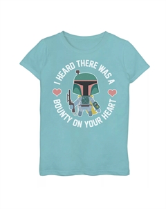 Футболка с рисунком на День святого Валентина для девочек 7–16 лет «Звездные войны» Боба Фетт «Награда за твое сердце» Star wars