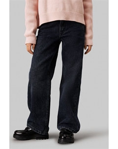 Широкие джинсы с высокой посадкой, синий Calvin klein