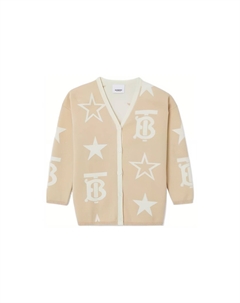 Свитер детский с узором, хаки Burberry