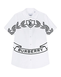 Рубашка детская с узором, белый / черный Burberry