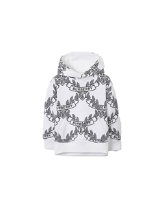 Свитер детский с карманом-кенгуру, белый Burberry