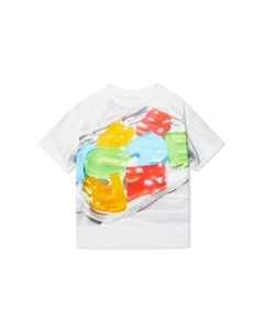 Футболка детская с объемным принтом, белый Burberry