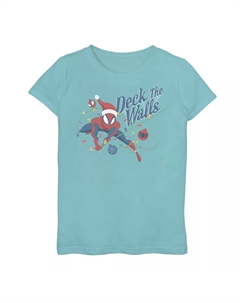 Праздничная футболка с рисунком Spider-Man Deck The Walls для девочек 7–16 лет Marvel