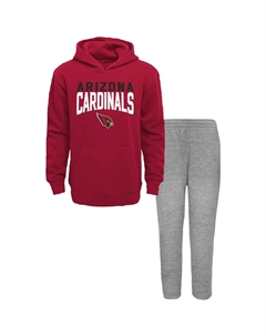 Комплект из расклешенного пуловера с капюшоном и спортивных штанов для малышей Cardinal/Heathered Grey Arizona Cardinals Outerstuff