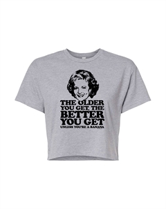 Укороченная футболка с рисунком Golden Girls для юниоров "Older You Get", серый Licensed character