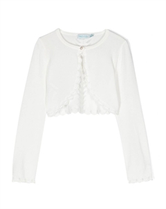 Укороченный кардиган ажурной вязки, белый Abel & lula