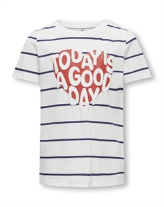 Футболка KOGSENNA S/S HEART TOP, цвет cloud dancer Kids only