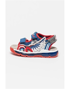 Сандалии из экокожи и липучки, красный Geox