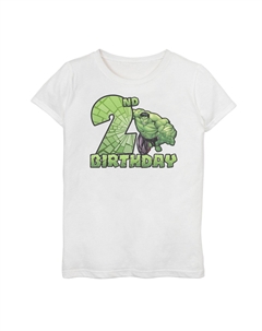 Футболка с рисунком на 2-й день рождения для девочек 7–16 лет « Avengers Hulk Smash» Marvel