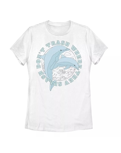 Футболка «Дельфины в День Земли для юниоров не мусорят там, где они разбрызгивают» Unbranded