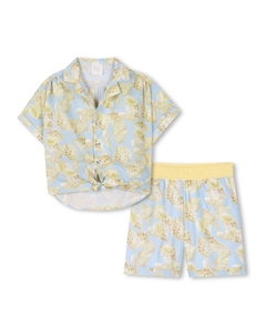 Kids комплект из рубашка и шортов с принтом, синий Givenchy