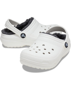 Сабо Classic Lined Clog, цвет White/Grey Crocs