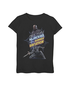 Футболка с рисунком «Человек-паук » вдали от дома для девочек 7–16 лет «Ник Фьюри угнал наши летние каникулы» Marvel