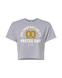 Укороченная футболка The Office Pretzel Day для юниоров, серый Licensed character