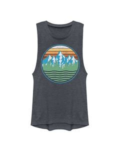 Цветная футболка с мускулистым рисунком Mountain Range для юниоров в стиле поп-портрет Unbranded