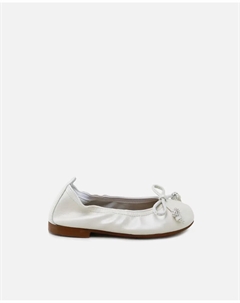 Кожаные балетки для девочек с кристаллами, бежевый Eli 1957