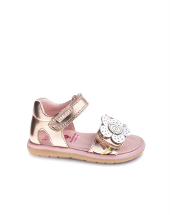 Кожаные сандалии для девочек на застежке-липучке, золотой Pablosky