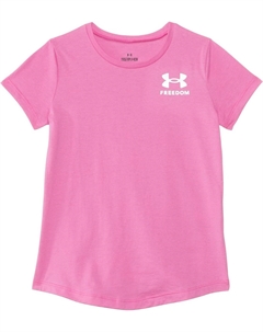 Футболка Kids Freedom Flag T-Shirt, цвет Rebel Pink/Halo Gray Under armour