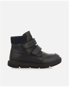 Кожаные школьные ботильоны для мальчика с двойной регулируемой застежкой, темно-синий Gioseppo