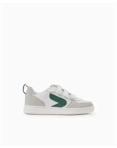 Низкие белые кроссовки для мальчика на застежке-липучке, белый Zippy