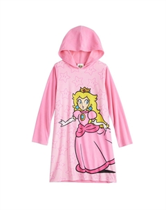 Платье Nintendo Princess персикового цвета с длинными рукавами и капюшоном для девочек 4–10 лет, розовый Licensed character