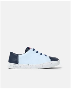 Детские кожаные кроссовки Peu Touring Twins на шнурках, синий Camper