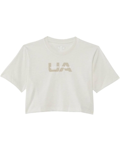 Футболка Kids Branded Boxy Short Sleeve Crop, цвет Summit White/City Khaki Under armour
