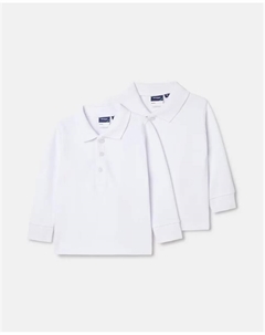 Рубашка-поло из пике с длинными рукавами Pack-2 для униформы девочек, белый Kids el corte inglés