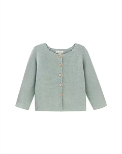 Вязаный жакет с длинным рукавом и деревянными пуговицами, светло-зеленый Dadati