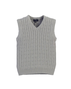 Мягкий вязаный свитер с V-образным вырезом для мальчиков из 100 % хлопка, жилет, серый Gioberti