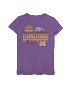 Футболка Netflix «Очень странные дела» Hawkins «Очень странные дела 85» с графикой в ​​стиле ретро для девочек 7–16 лет, цвет Purple Heather Licensed character