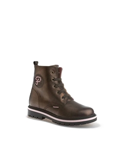 Кожаные сапоги для девочки со шнурками, коричневый Pablosky