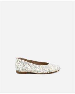 Золотые кожаные балетки в горошек для девочек, белый Eli 1957