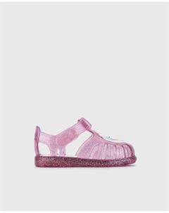 Сандалии для девочек с блестящей отделкой и клейкой застежкой, розовый Igor
