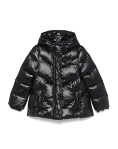 Kids пуховик с капюшоном, черный Fay