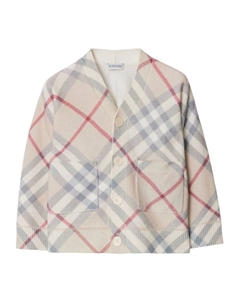 Kids шерстяной кардиган Nova Check, нейтральный цвет Burberry