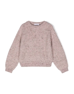 Kids свитер в мелкую точку, розовый Brunello cucinelli