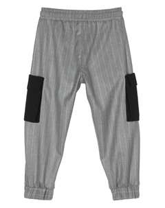 Kids брюки-карго в тонкую полоску, серый Aspesi