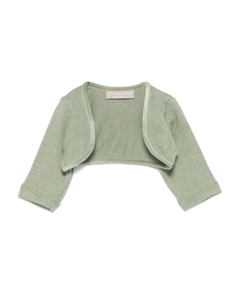 Кардиган с бархатной отделкой, зеленый La stupenderia