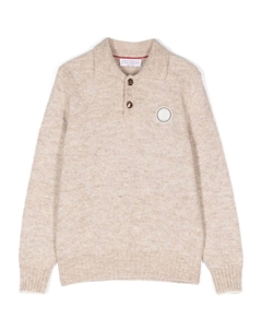 Kids свитер с логотипом, нейтральный цвет Brunello cucinelli