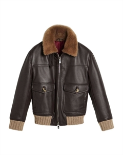 Kids куртка-авиатор, коричневый Brunello cucinelli