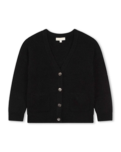 Kids кардиган в рубчик на пуговицах, черный Michael kors