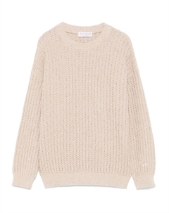 Kids свитер с пайетками, нейтральный цвет Brunello cucinelli