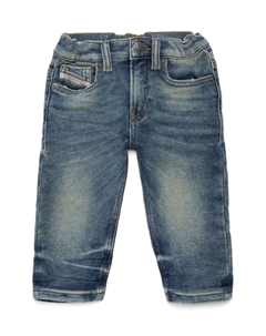 Kids джинсы прямого кроя с эластичной талией, синий Diesel