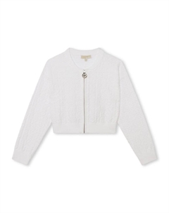 Фактурный бомбер с воротником-стойкой, белый Michael kors kids