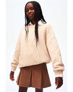 Плиссированная вельветовая юбка, коричневый H&m