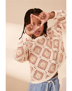 Джемпер крючком, розовый/бежевый Next