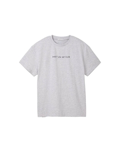 Хлопковая футболка с принтом, серый Tom tailor